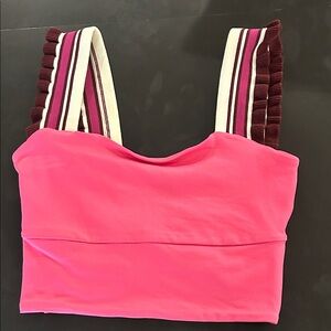 FP Movement Pink Sleeveless Top with Striped Straps